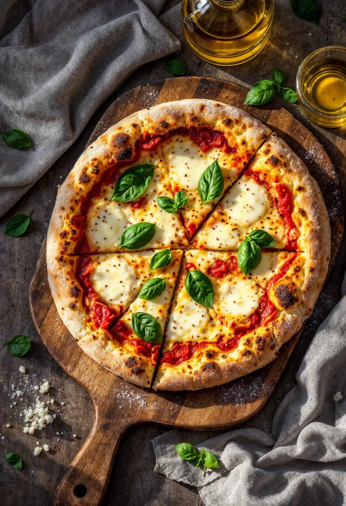 Homemade Margherita Pizza with Fresh Mozzarella
