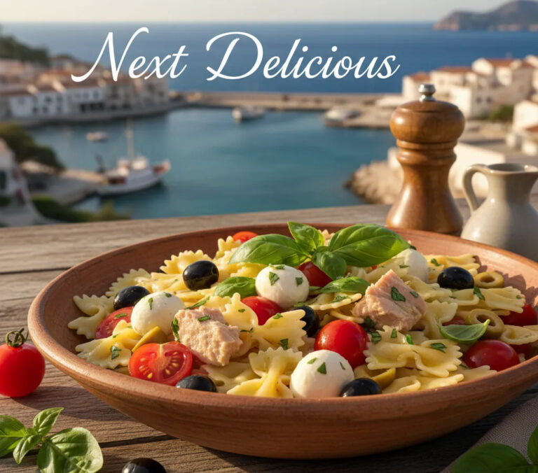 Easy Mediterranean Pasta Salad Recipe with Tuna and Mozzarella Mediterranean Pasta Salad - Next Delicious