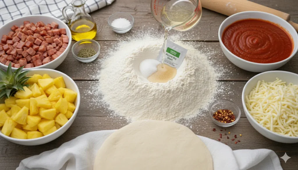 Ingredients of Hawaiian Pizza Recipe - Next Delicious