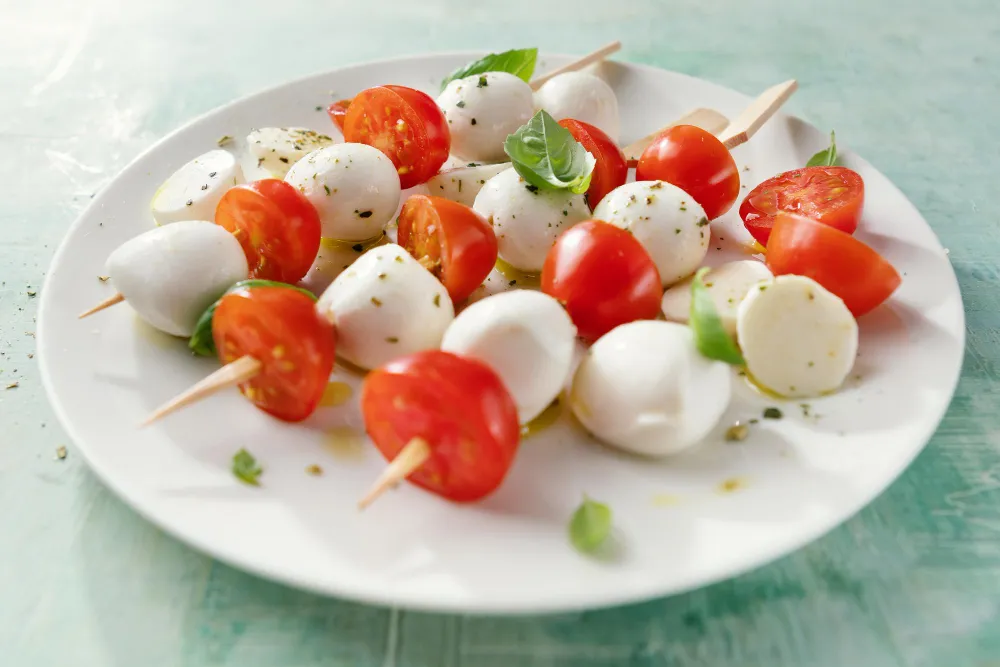 Mini Caprese Skewers with Balsamic Glaze - Mini Caprese Skewers with Balsamic Glaze