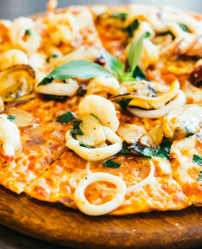 Seafood Pizza - Shrimp Pizza - Italian Pizza - Gourmet Pizza - Homemade Pizza