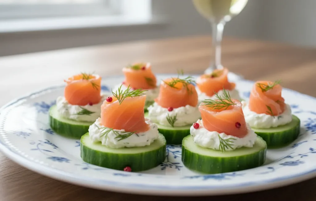 Smoked Salmon Bites, Cucumber Appetizer, Low Carb Recipe, Dill Cream Cheese, Easy Party Food